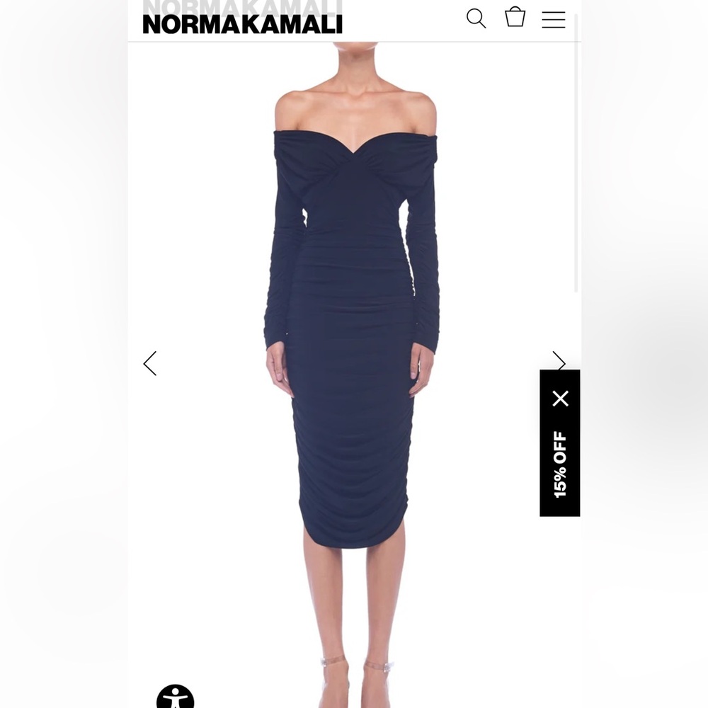 Norma Kamali LONG SLEEVE TARA DRESS